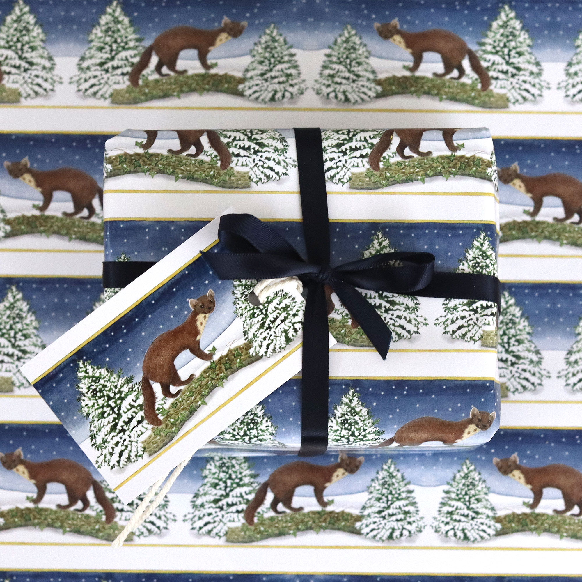 Winter-Pine-Marten-Christmas Gift Wrap