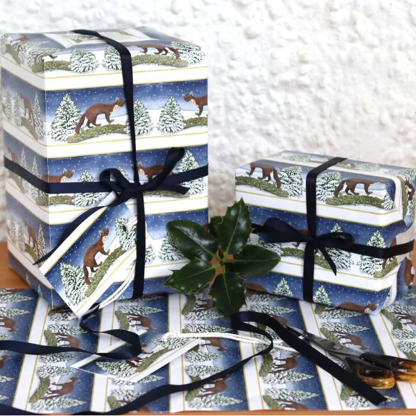 Winter-Pine-Marten-Christmas Gift Wrap