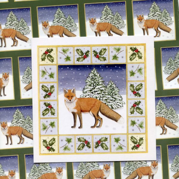 Winter-Red-Fox-Christmas gift Wrap