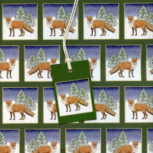 Winter-Red-Fox-Christmas gift Wrap