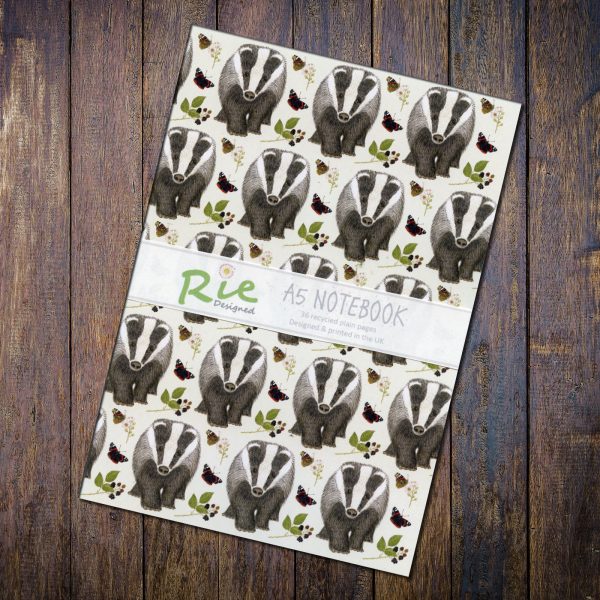 Badger-and-brambles-A5-notebook