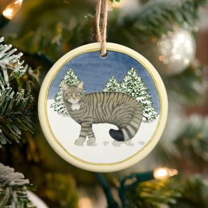 wild cat hanging christmas tree decoration
