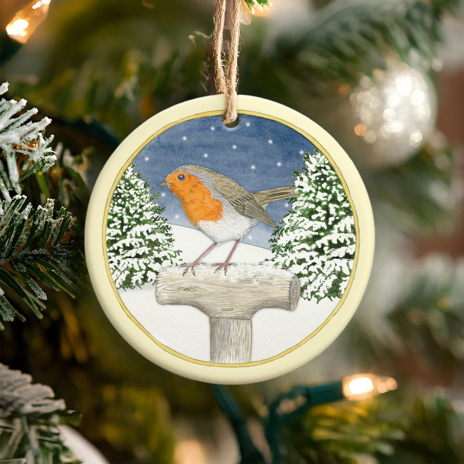 robin hanging christmas tree decoration