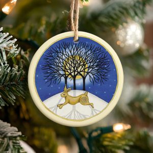 celtic hare hanging christmas tree decoration
