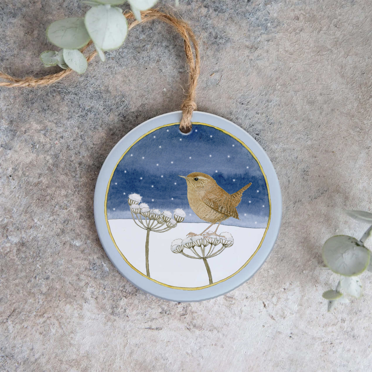 wren hanging christmas tree decoration