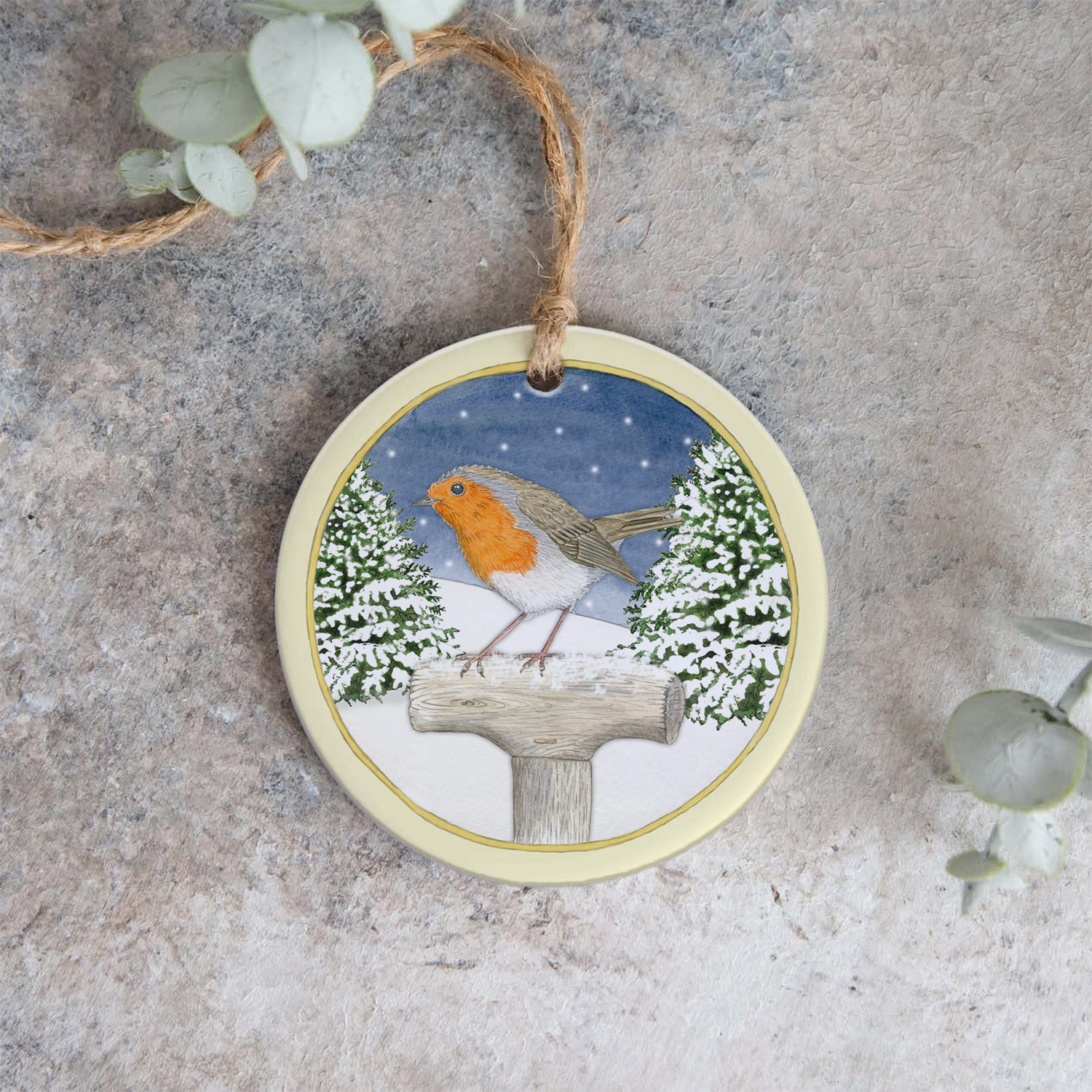 robin hanging christmas tree decoration