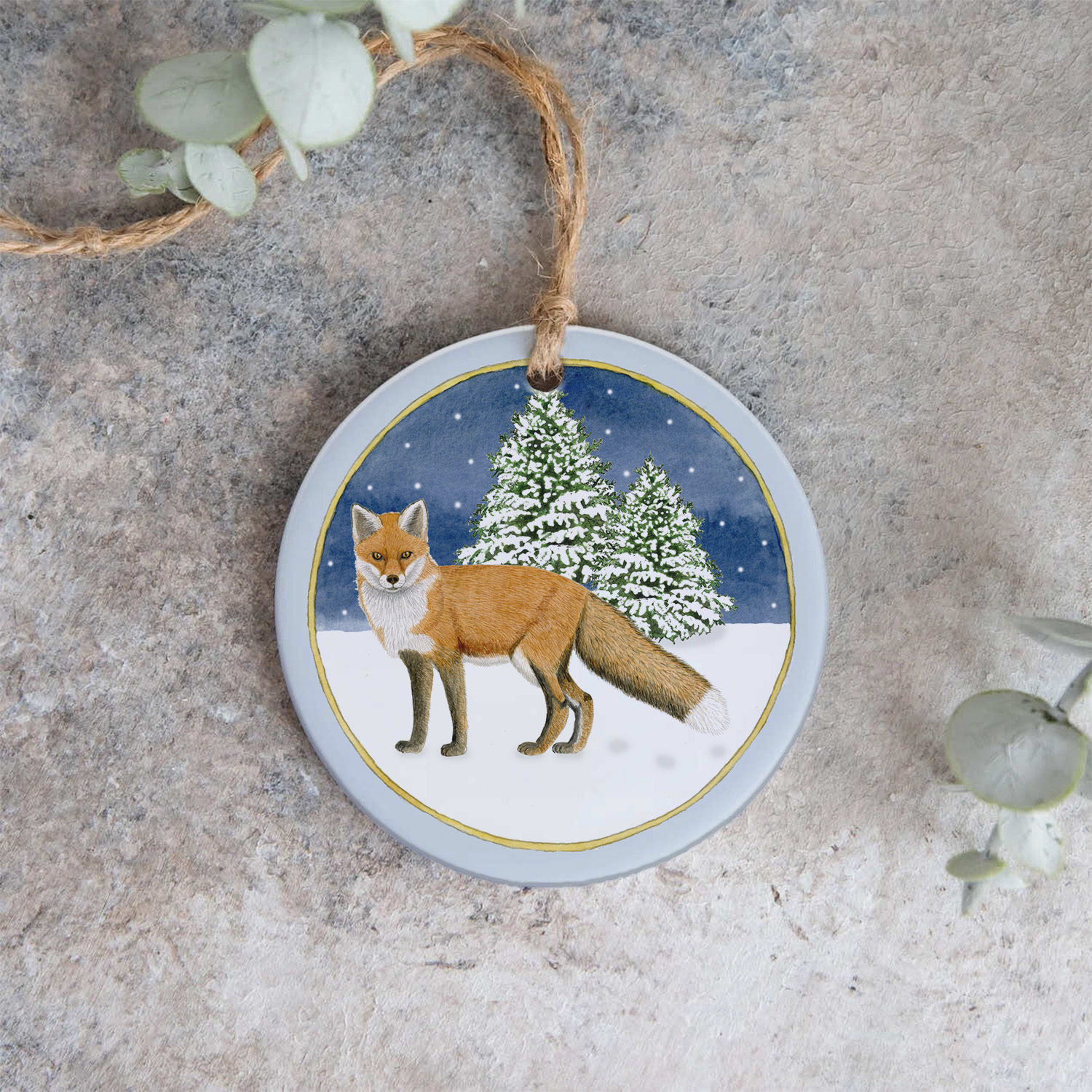 red fox hanging christmas tree decoration