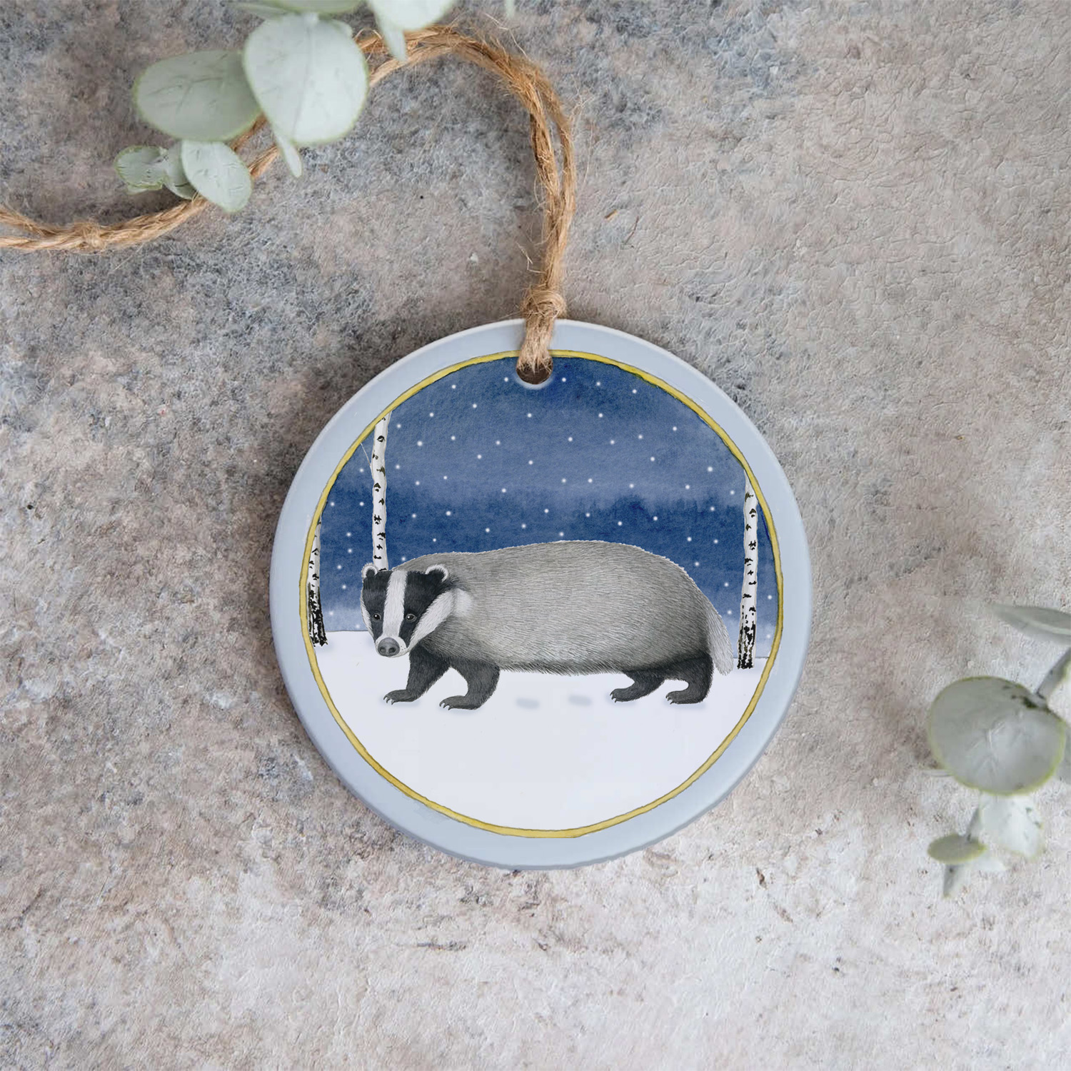 badger hanging christmas tree decoration