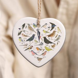 Ceramic hanging ornament love birds