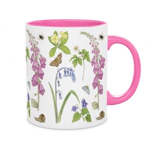 Woodland Wildflowers Pink Ceramic Mug
