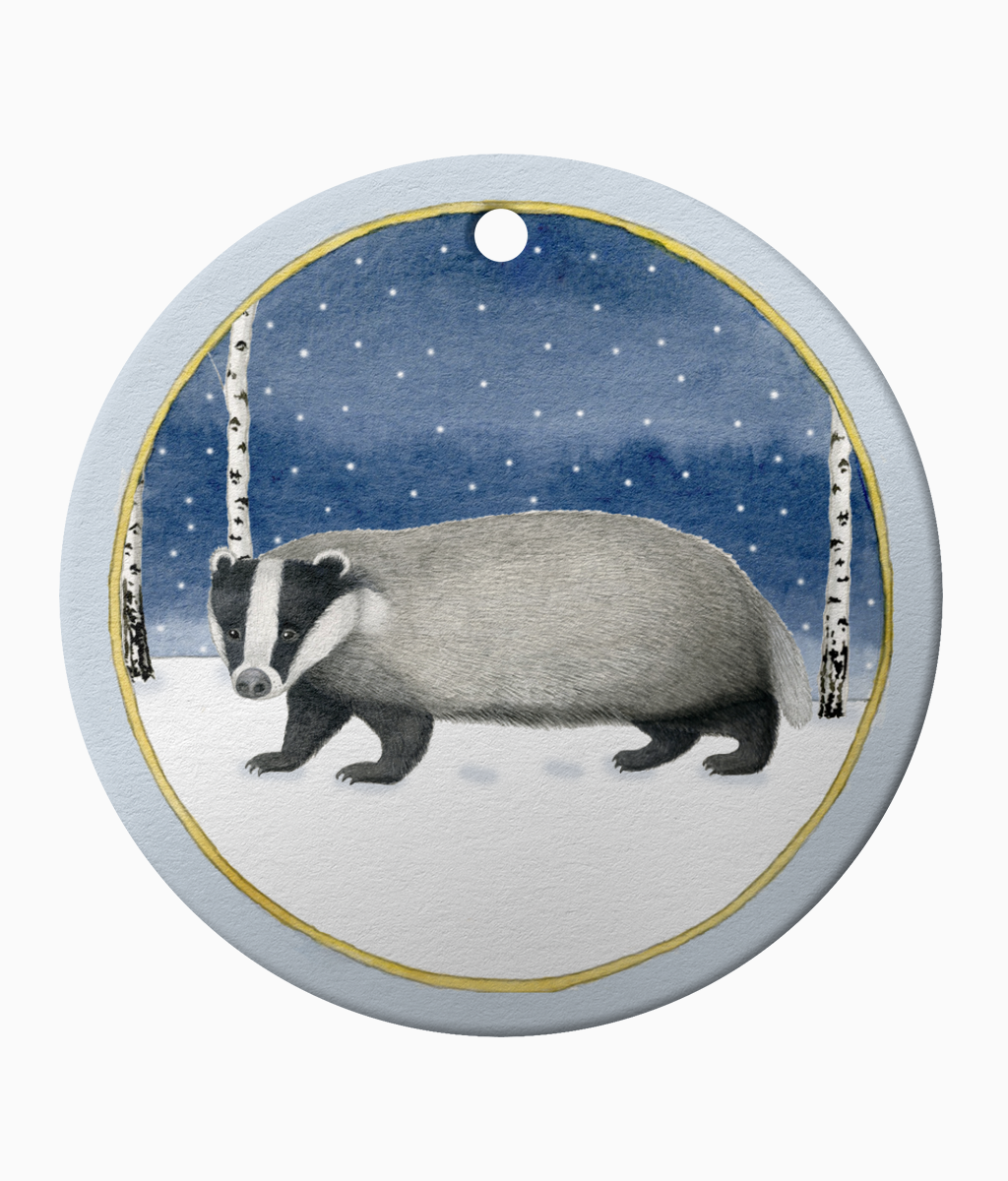 Ceramic Ornament Badger Hanging Christmas Bauble - Image 2