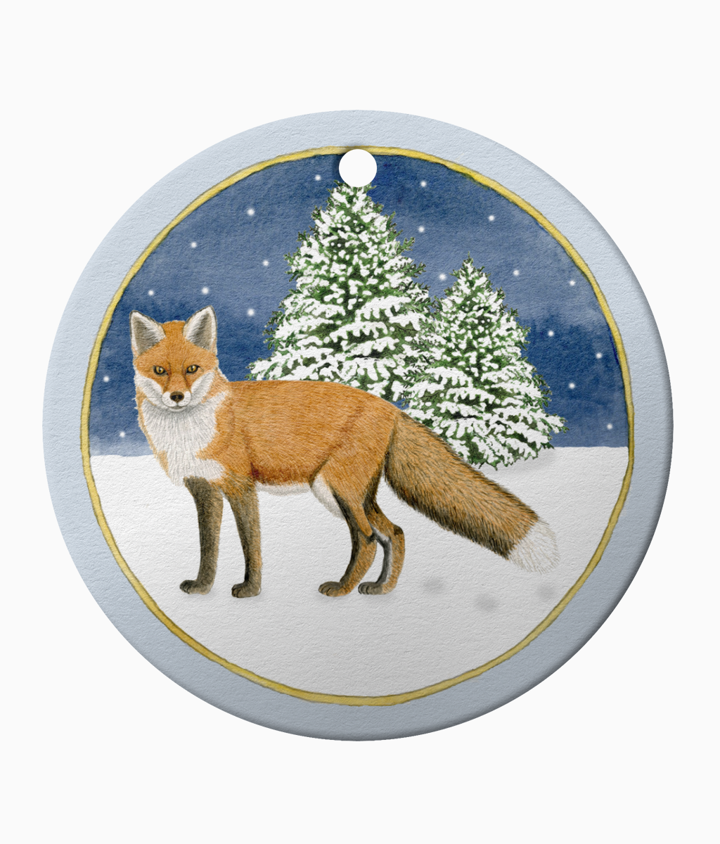 red fox hanging christmas tree decoration