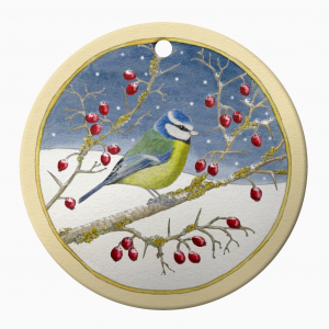 Bluetit Hanging Ceramic Christmas Ornament
