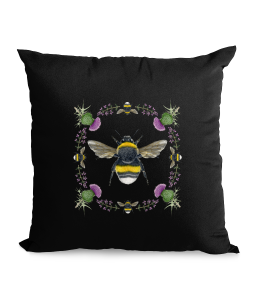 Bumblebee & thistle cushion