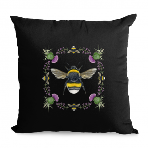 Bumblebee & thistle cushion