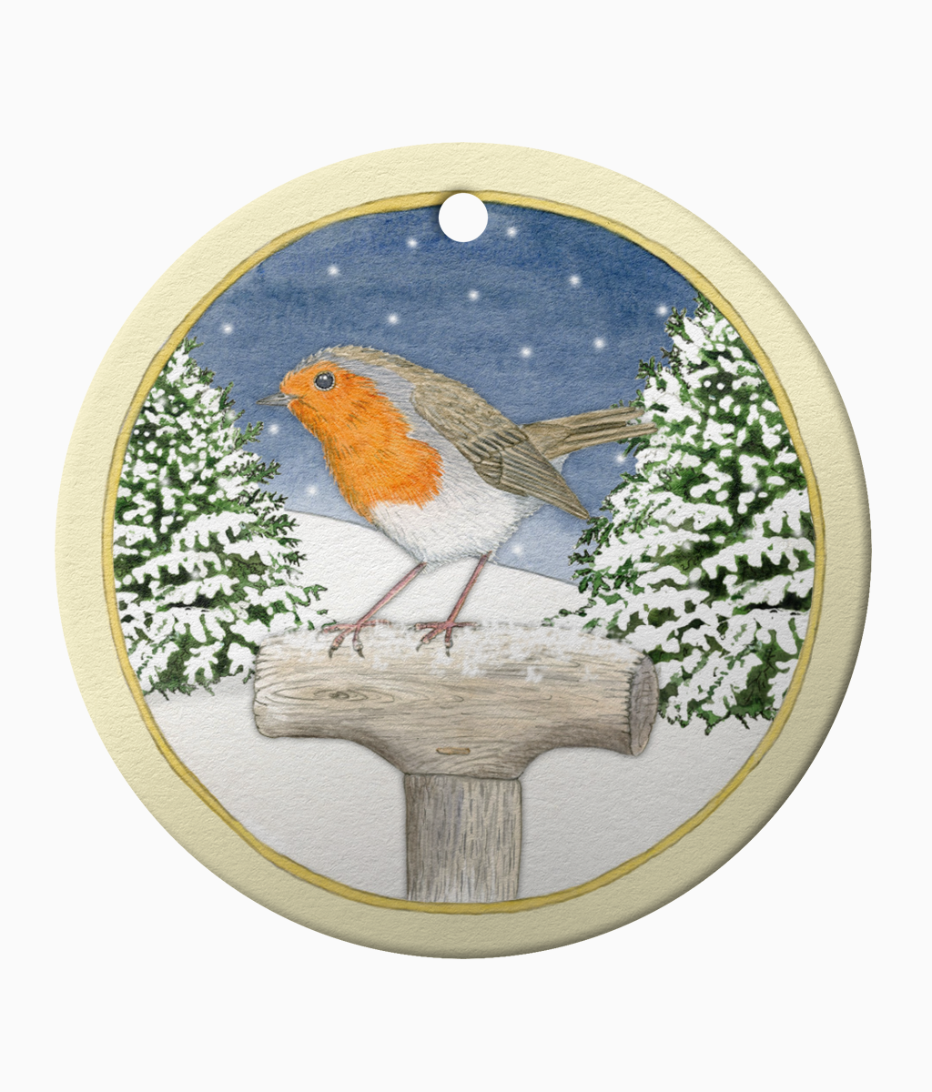 Ceramic Ornament Robin Hanging Christmas Bauble - Image 5