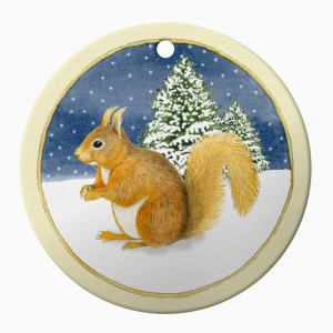 Ceramic Ornament Red Squirrel Hanging Ceramic Christmas Bauble Ornament