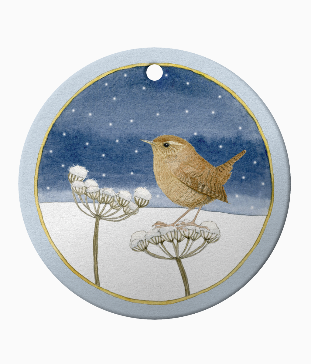 Ceramic Ornament Wren Hanging Christmas Bauble - Image 5