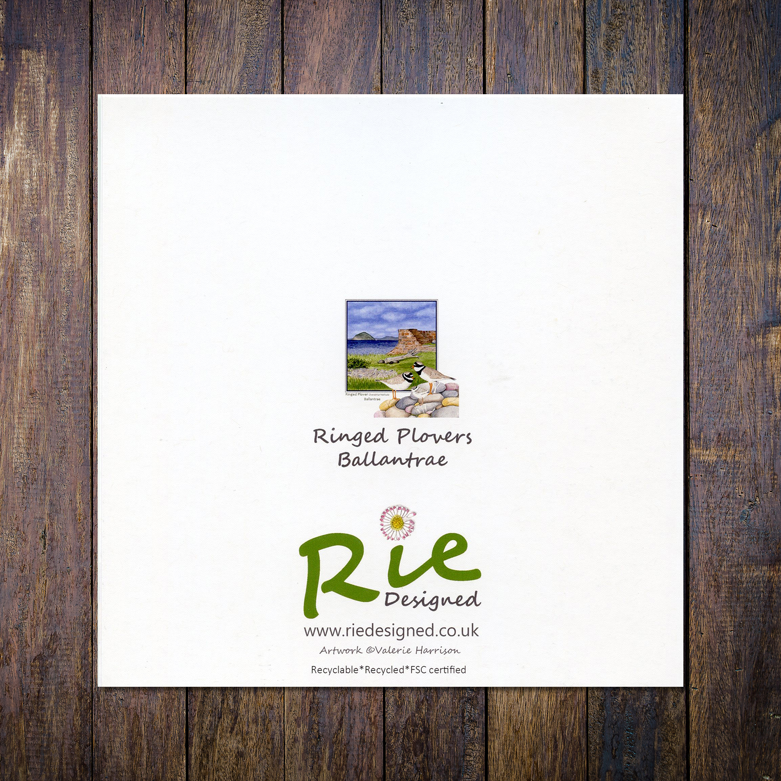Ringed Plovers Ballantrae and Ailsa Craig Greetings Card